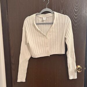 White Cropped Cardigan